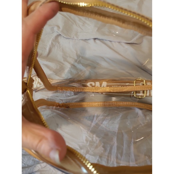 Steve Madden Clear Stadium Crossbody bag makeup travel wide adj. Strap concert - Picture 9 of 10